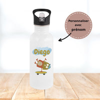 Gourde Enfant Monstre Personnalisable - Inox Blanche 500 ml