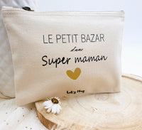 pochette personnalisé le petit bazar d'une super maman , made in Luxembourg, letzhug , cadeaux pour maman