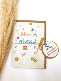 Cette carte à plante est parfaite pour cadeau à la maitresse, joffer, à l'éducatrice ou à l'éducateur, à la nounou , pour dire merci pour cette année, letzhug