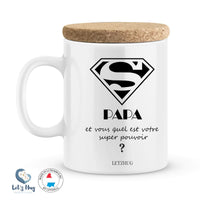 Tasse avec couverture en liège personnalisé avec prénom