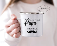 Mug /tasse émaillé vintage -Certifié papa géniale -letz hug