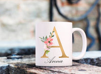 Mug personnalisé avec lettre initiale -or