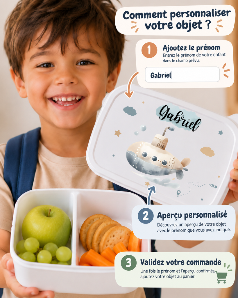 Comment personnaliser une gourde ou une boîte à goûter en 2 minutes