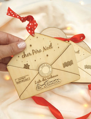Enveloppe en Bois Personnalisée pour Lettre au Père Noël