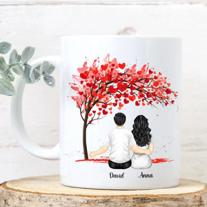 Mug Couple Portrait Illustré Personnalisé