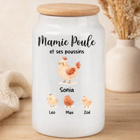 Pot à Biscuits Personnalisé Poule et Petits Poussins
