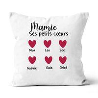 Coussin Mamie et ses petits cœur LETZHUG