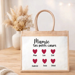Sac Cabas Mamie et ses Petits Cœurs