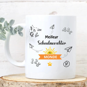 Mug Meilleur Schoulmeeschter Personnalisé