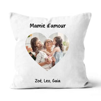 Coussin photo cœur - texte LETZHUG