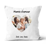Coussin photo cœur - texte LETZHUG