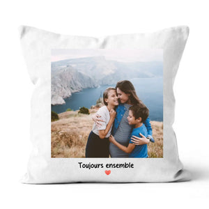 Coussin photo texte