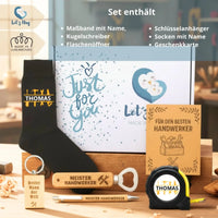Geschenkset Inhalt – Zollstock, Socken, Werkzeug & personalisierte Accessoires - letzhug