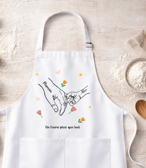 Tablier Tenir la Main de Maman ou Mamie