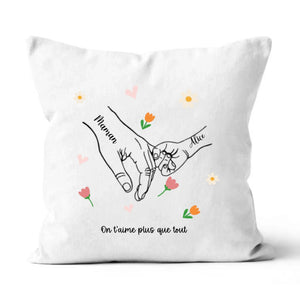 Coussin Tenir la Main de Maman ou Mamie