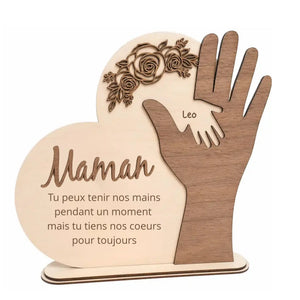 Cadre en Bois Personnalisé «Maman» – Cœur & Mains
