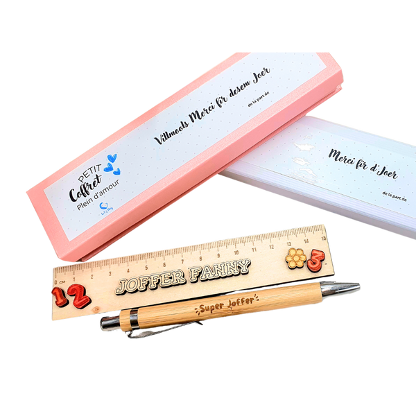 Coffret Joffer Stylo en Bambou et Règle en Bois