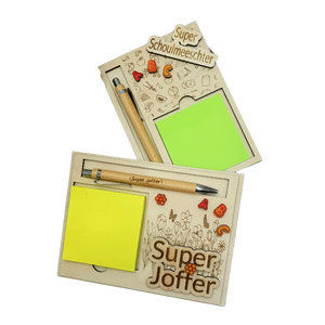 Porte Bloc-Notes & Stylo Gravé Personnalisé
