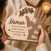 cadre maman personnalisé bois avec prénoms gravés cadeau fête des mères