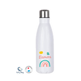 Gourde, Bouteille isotherme arc-en-ciel personnalisable avec votre message, prénom , écoule, jardin d'enfants / garderie