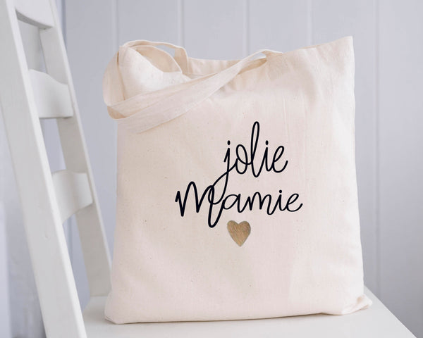 Tote Bag jolie mamie Personnalisé en coton, Sac toile Cabas, Sac fourre-tout, tote bag cadeau femme, , cadeau femme, tote bag fête mamie