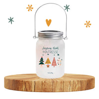 LANTERNE NOËL PERSONNALISÉE sapin - photophore Noël personnalisé - bougeoir noël- décoration noël personnalisée- cadeau noël maitresse