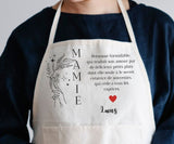 tablier  MAMIE D'AMOUR , avec prénoms enfant , Tablier Cuisine Personnalisé, Cadeau Cuisine Personnalisé pour Mamie, fête des grands mères