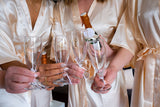 Peignoir personnalisé Mariage, EVJF,  robe de chambre de mariée, robe de mariée, robe de mariée , témoin , avec fleur verde
