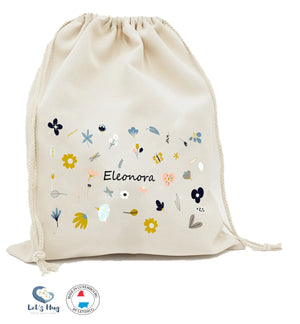 Pochon Floral rangements rentrée scolaire personnalisé