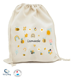 Pochon Abeille rangements rentrée scolaire personnalisé