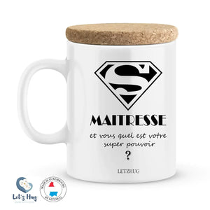 Mug "Super maîtresse" personnalisé avec prénom