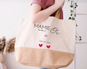 Sac cabas Mamie en Or personnalisé