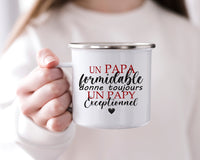 Mug émaillé vintage  PAPA / PAPY -