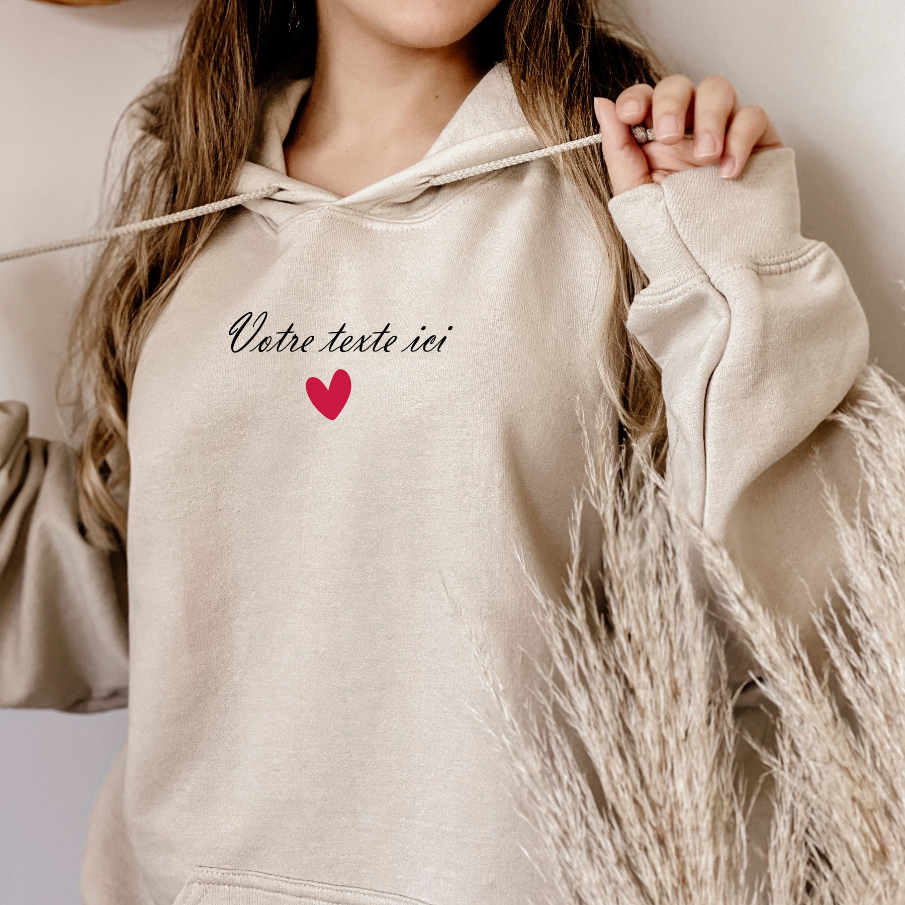 Sweat à capuche  votre texte Saint Valentin - LETZHUG