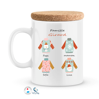 Mug/ tasse céramique pulls Noël personnalisé famille